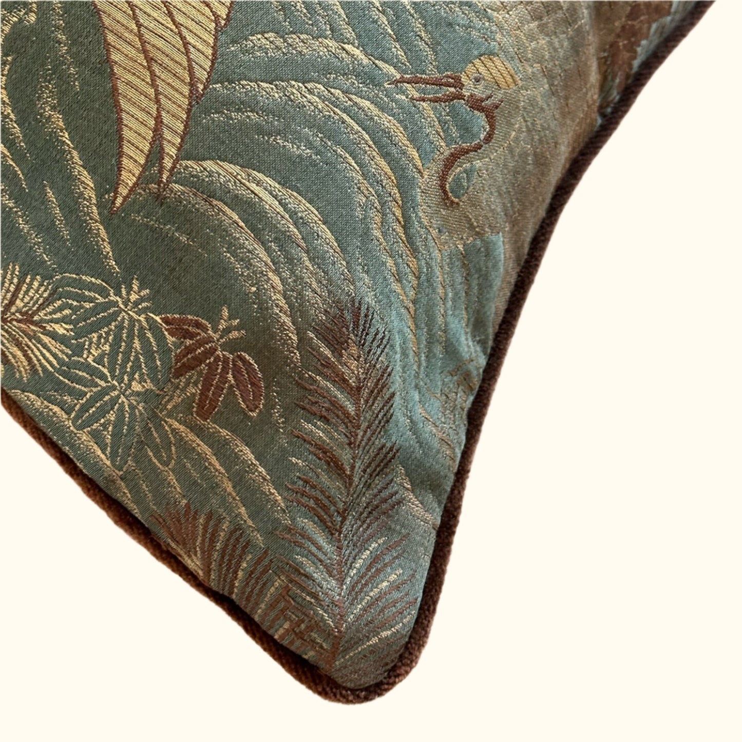 Antique Silk Brocade Pillow - 16x24 - Japan - 2572b