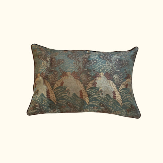 Antique Silk Brocade Pillow - 16x24 - Japan - 2572c