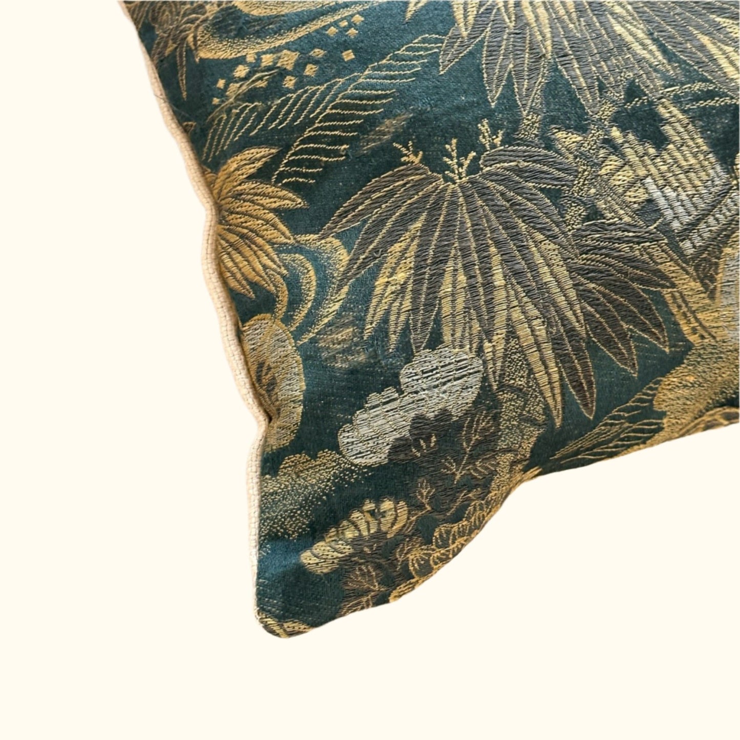 Antique Silk Brocade Pillow - 16x24 - Japan - 2573a