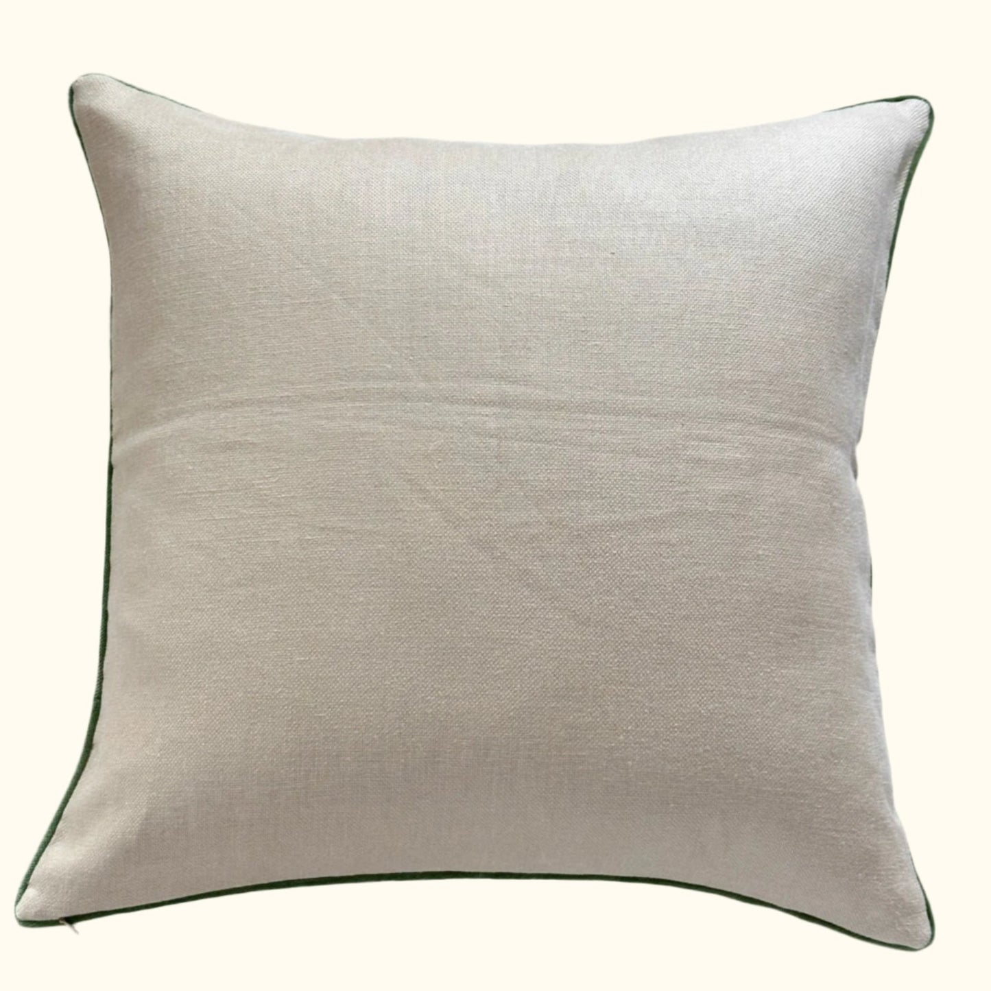 Vintage Linen Floral Pillow - 24x24 - England - 259a