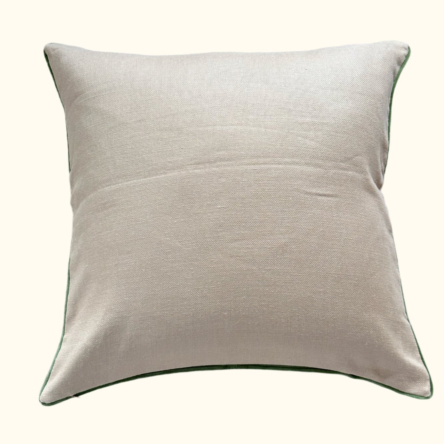 Vintage Linen Floral Pillow - 24x24 - England - 259b