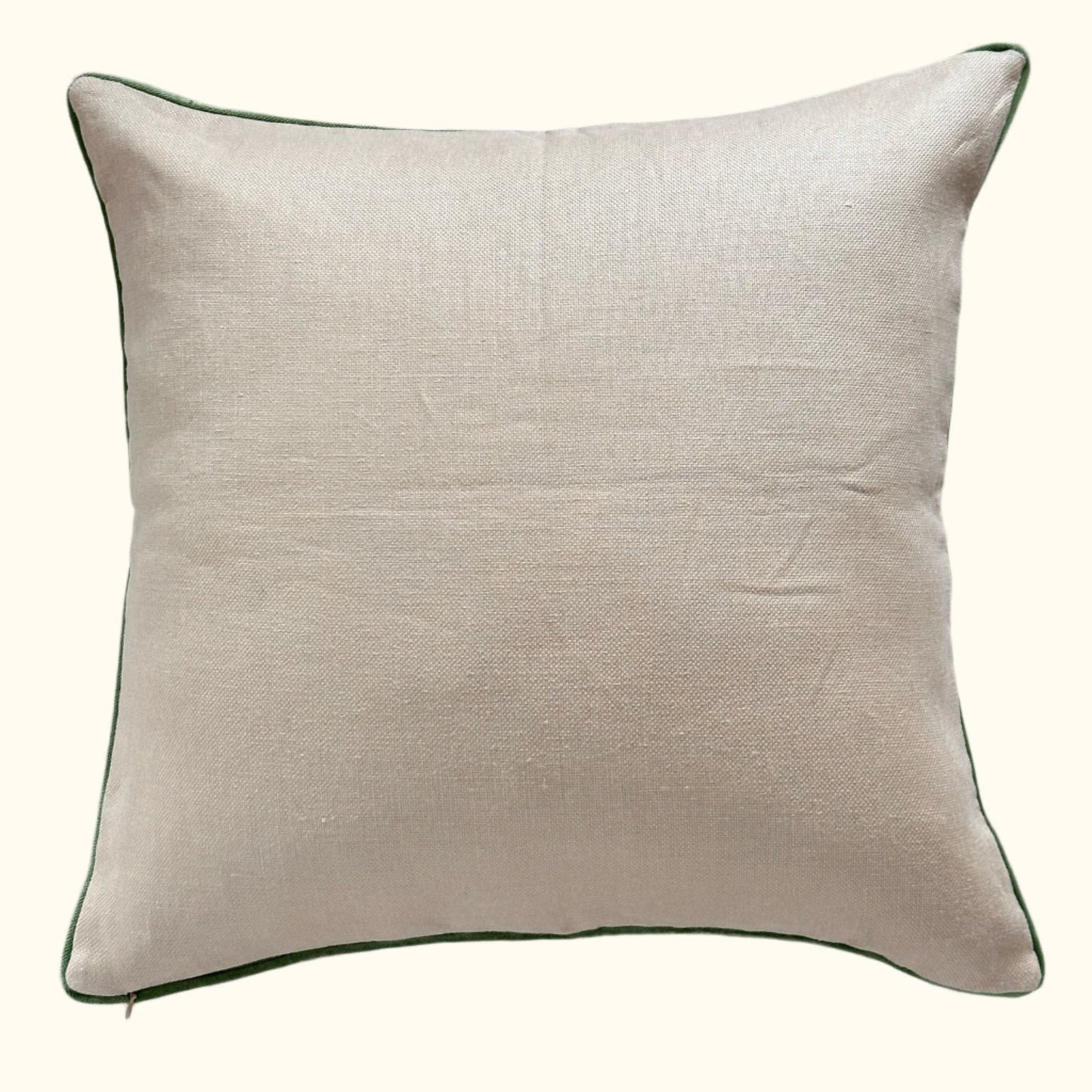 Vintage Linen Floral Pillow - 24x24 - England - 259c