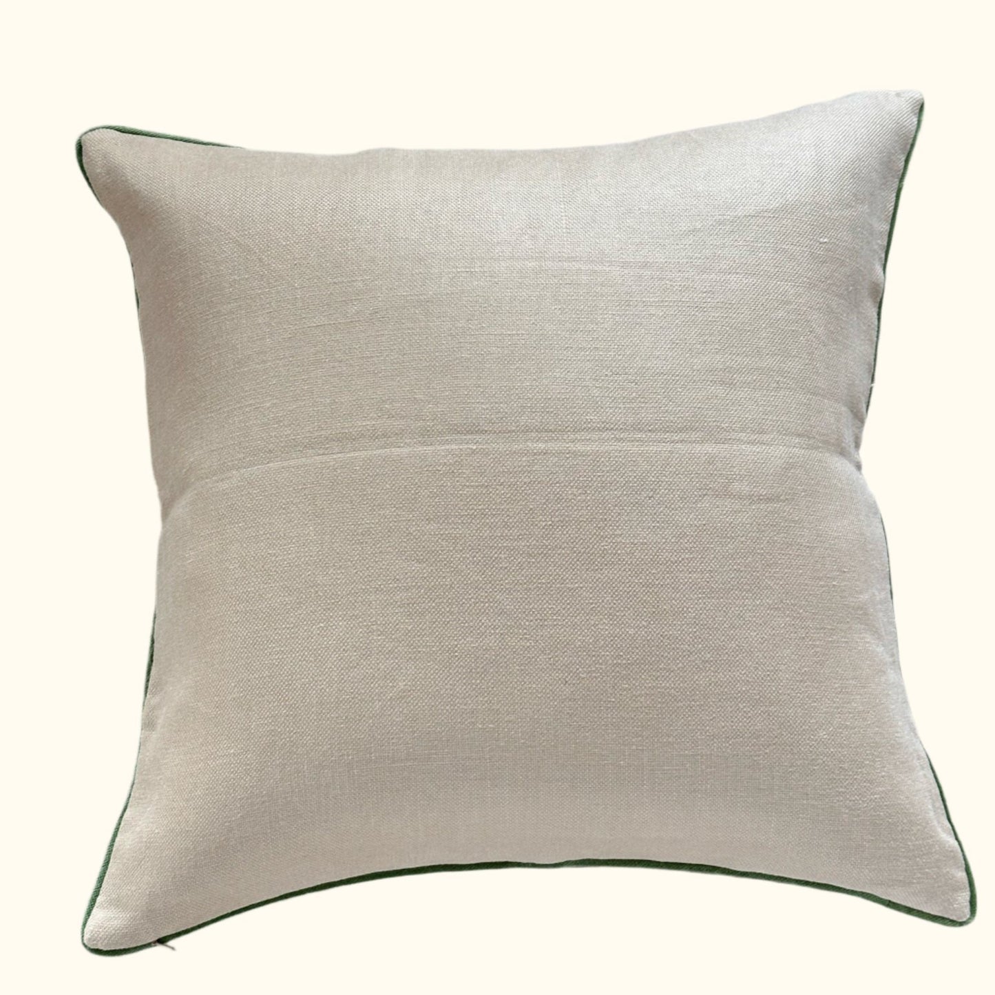 Vintage Linen Floral Pillow - 24x24 - England - 259d
