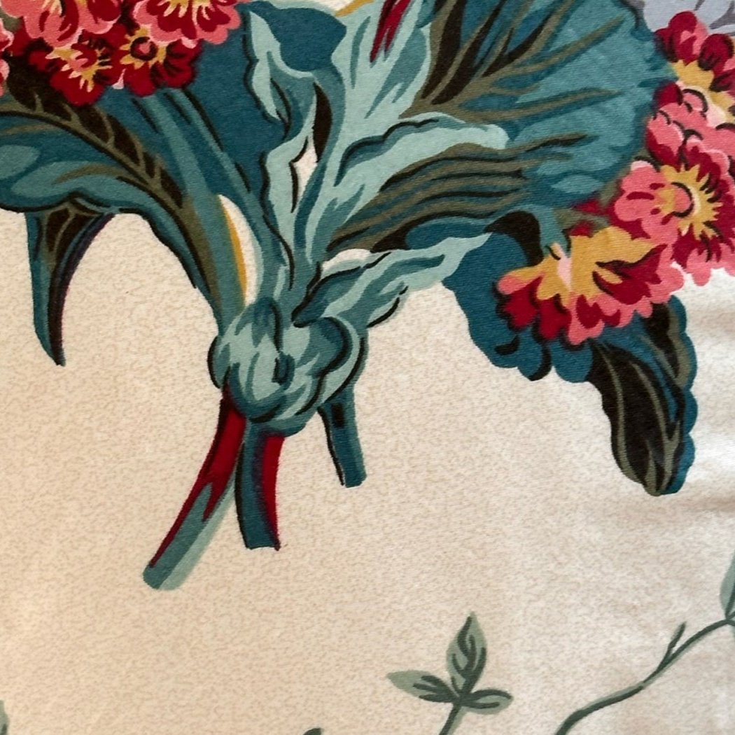 Vintage Floral Chintz Pillow - 22x22 - England - 267a