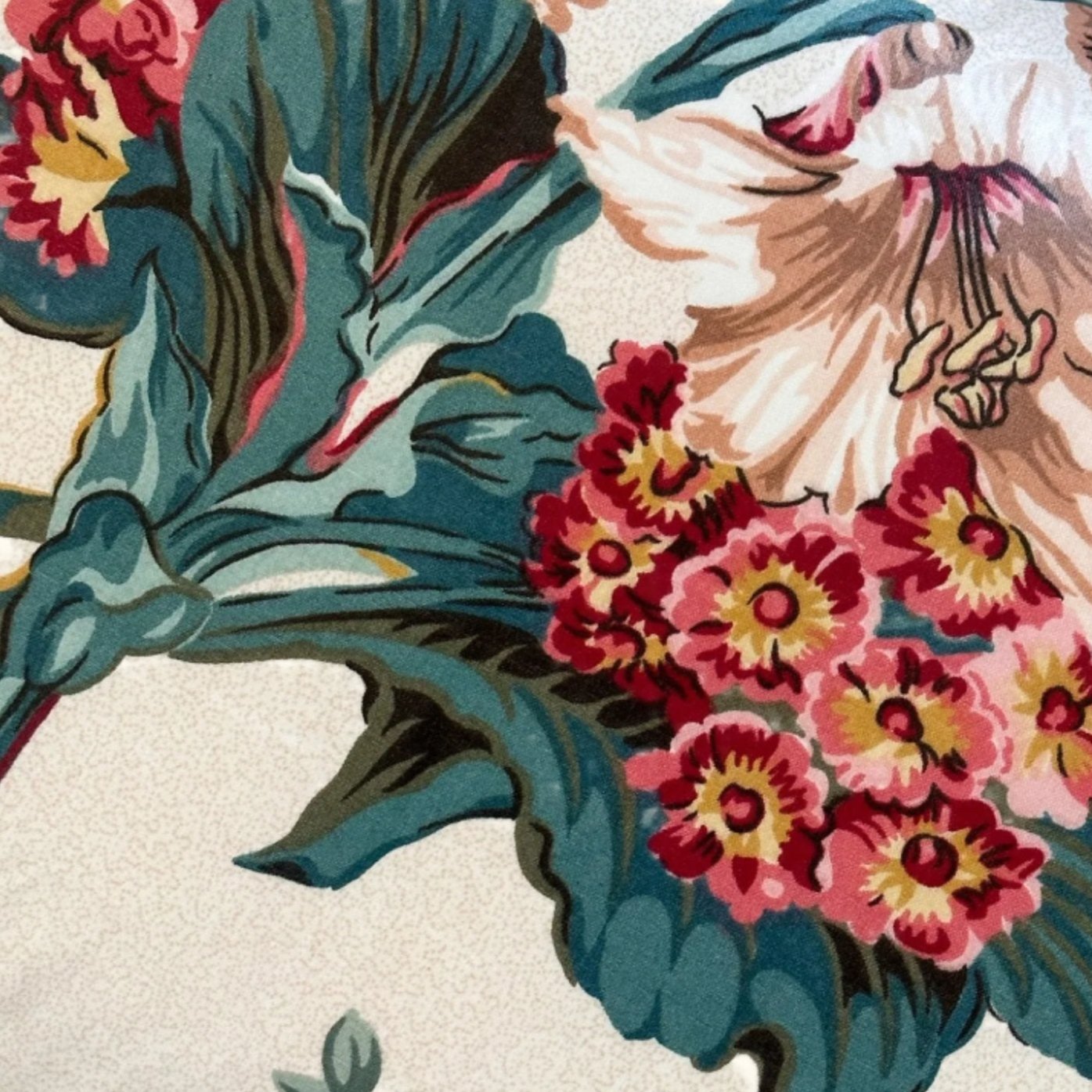Vintage Floral Chintz Pillow - 13x20 - England - 267f