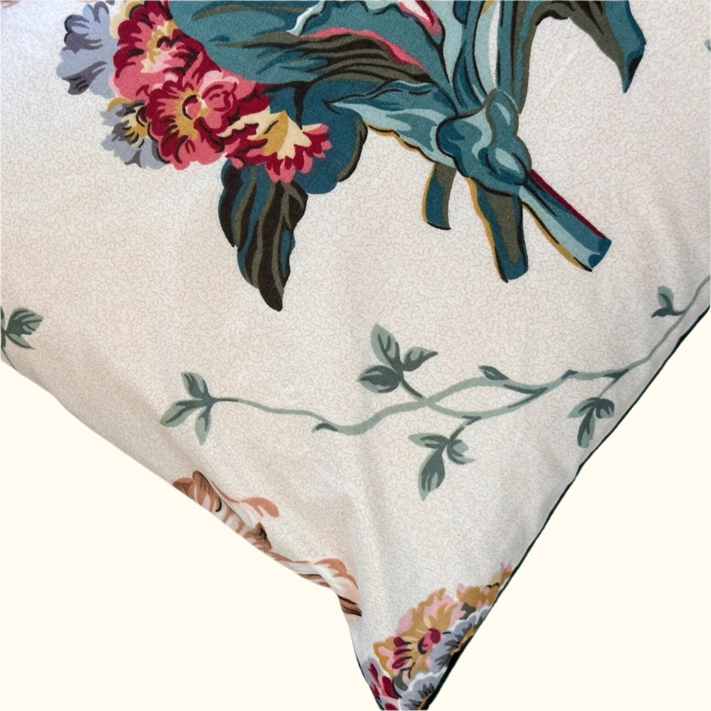 Vintage Floral Chintz Pillow - 13x20 - England - 267f