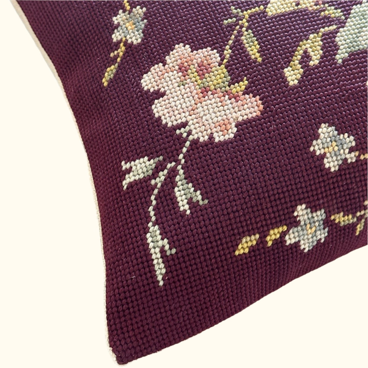 Vintage Needlepoint Pillow - 13x20 - USA - 269a