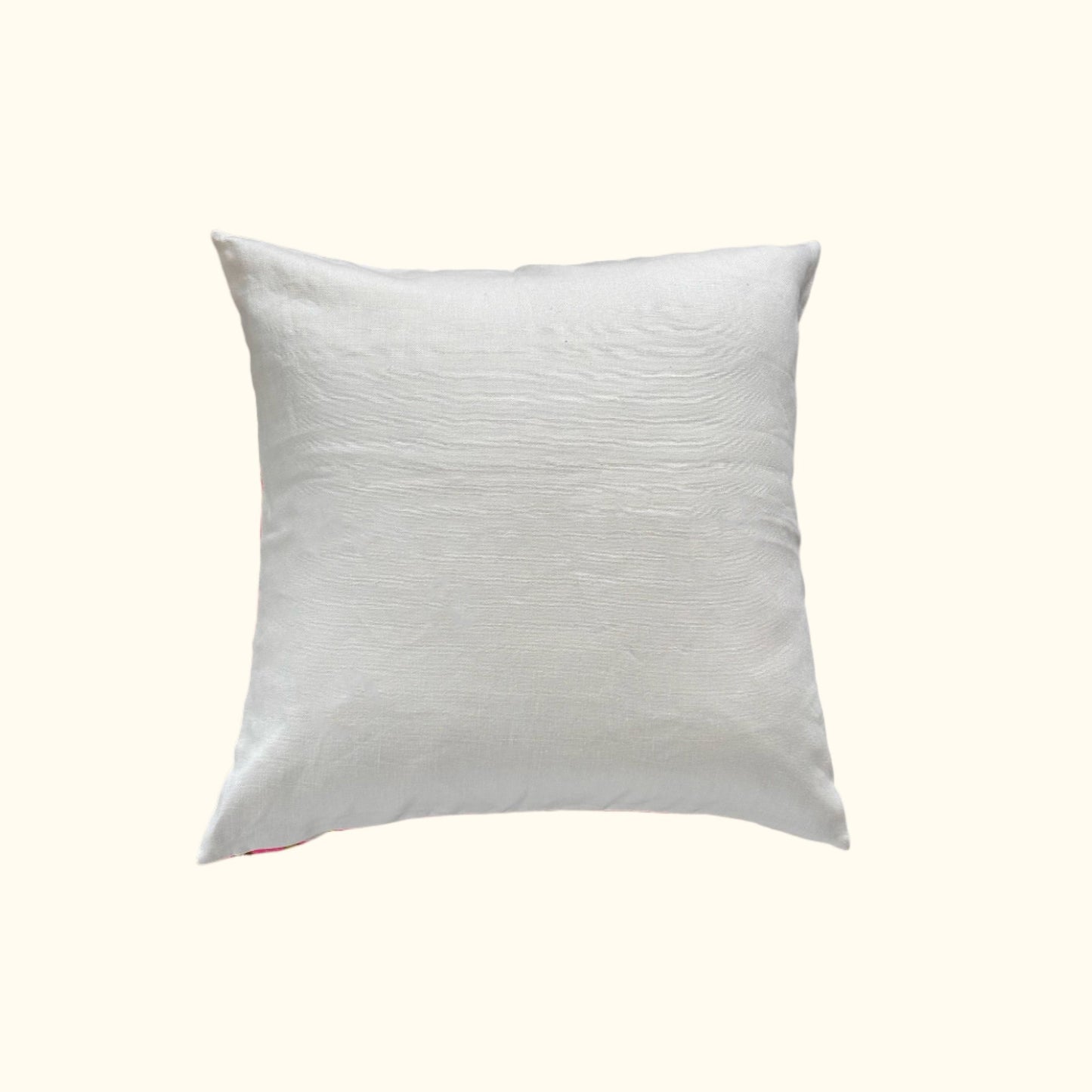 1970's Linen Print Pillow - 22x22 - USA - 270a