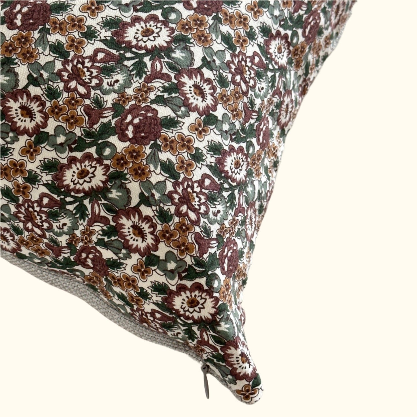 1970's Floral Print Pillow - 16x36 - England - 273i