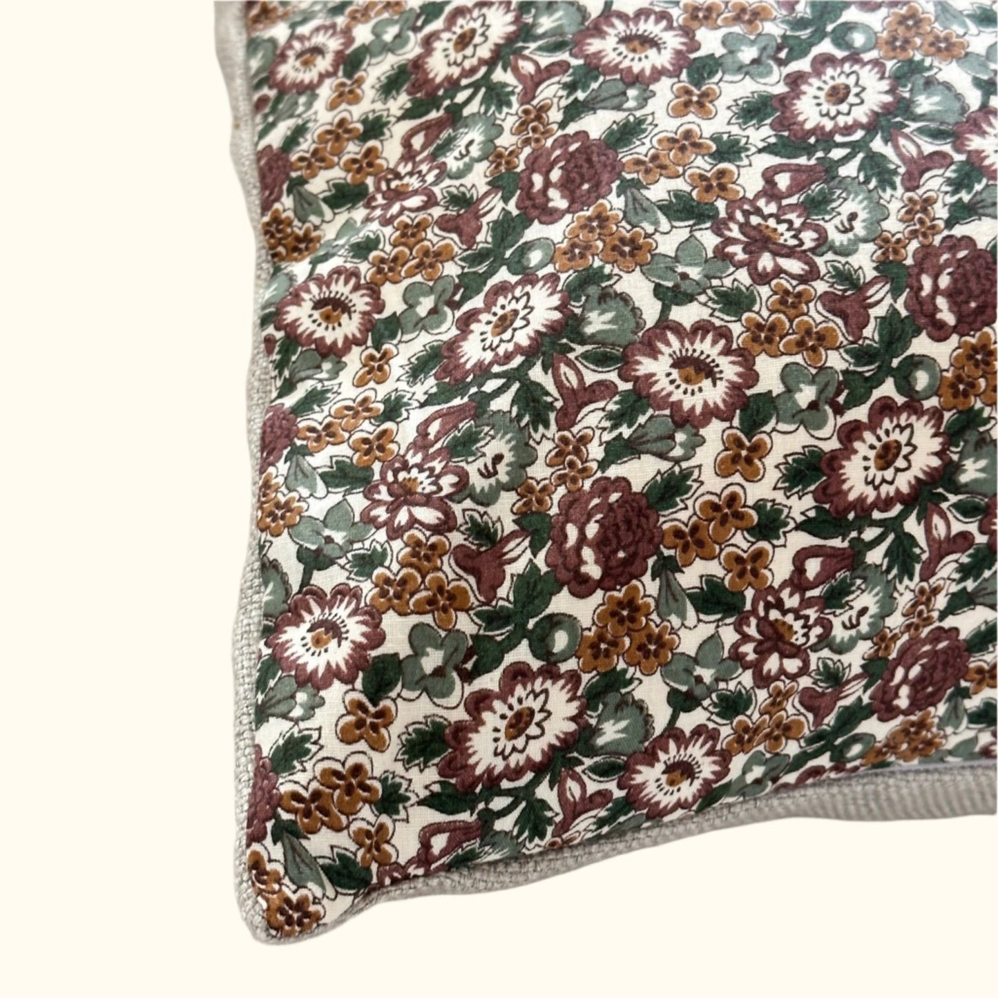 1970's Floral Print Pillow - 16x36 - England - 273i