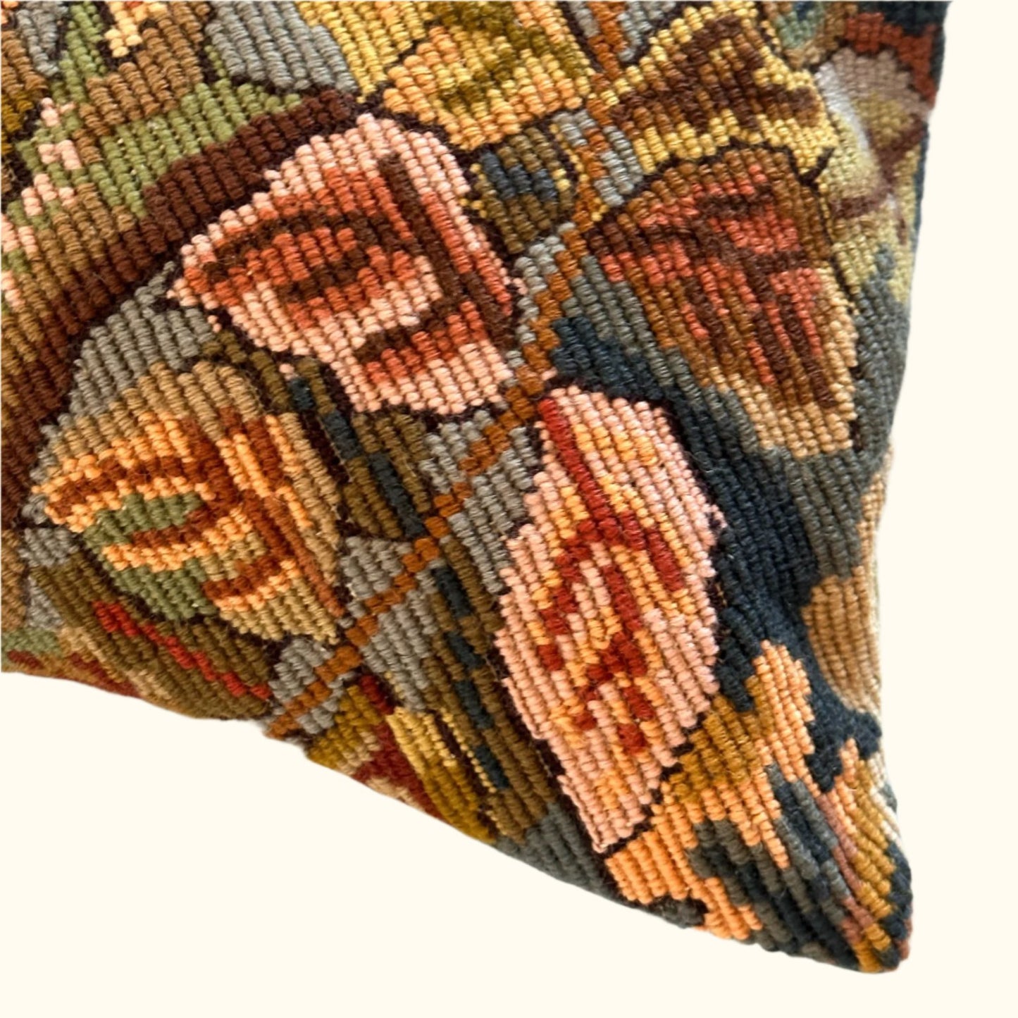 Vintage Needlepoint Pillow - 16x24 - USA - 277a