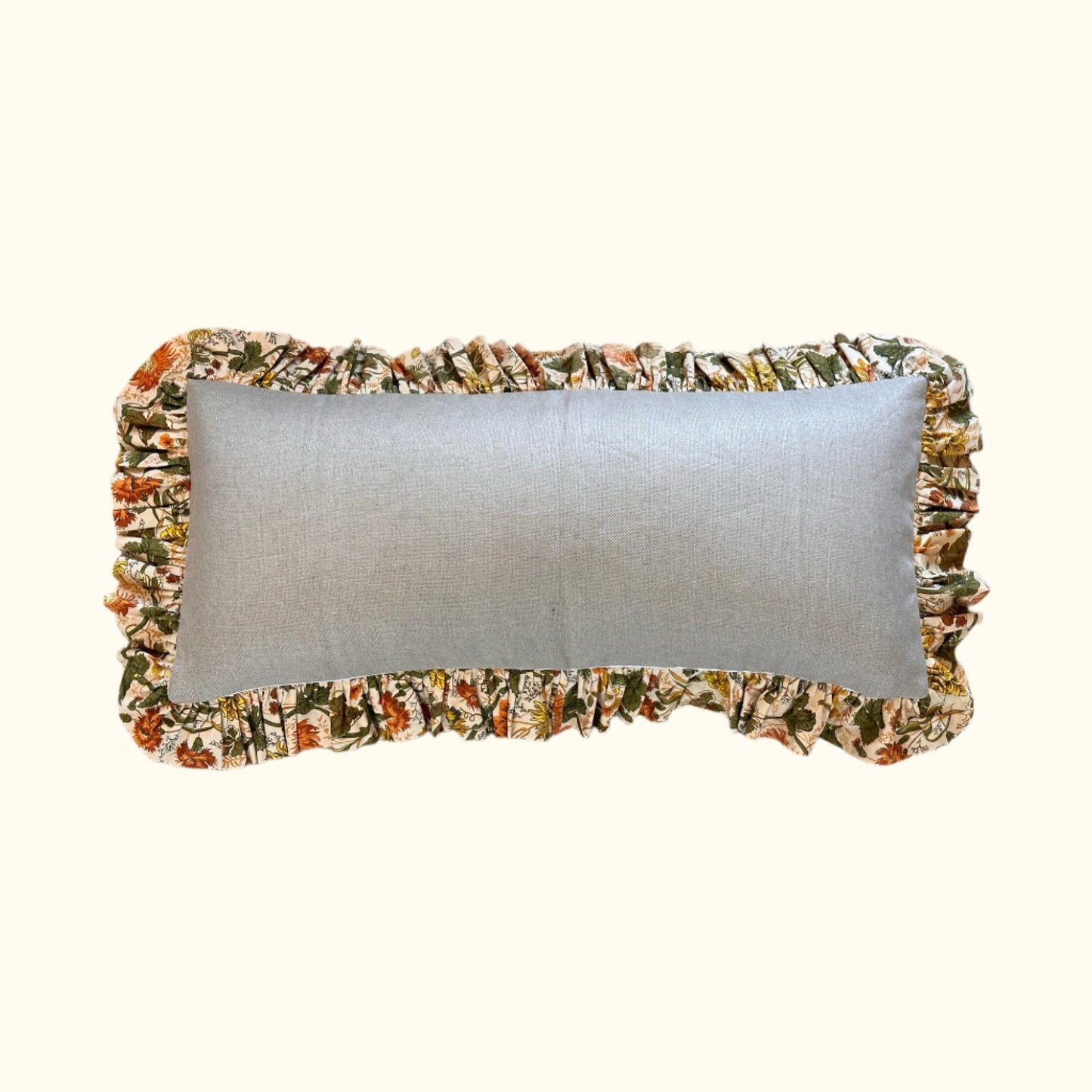 1970's Floral Print Pillow - 16x36 - USA - 2792a