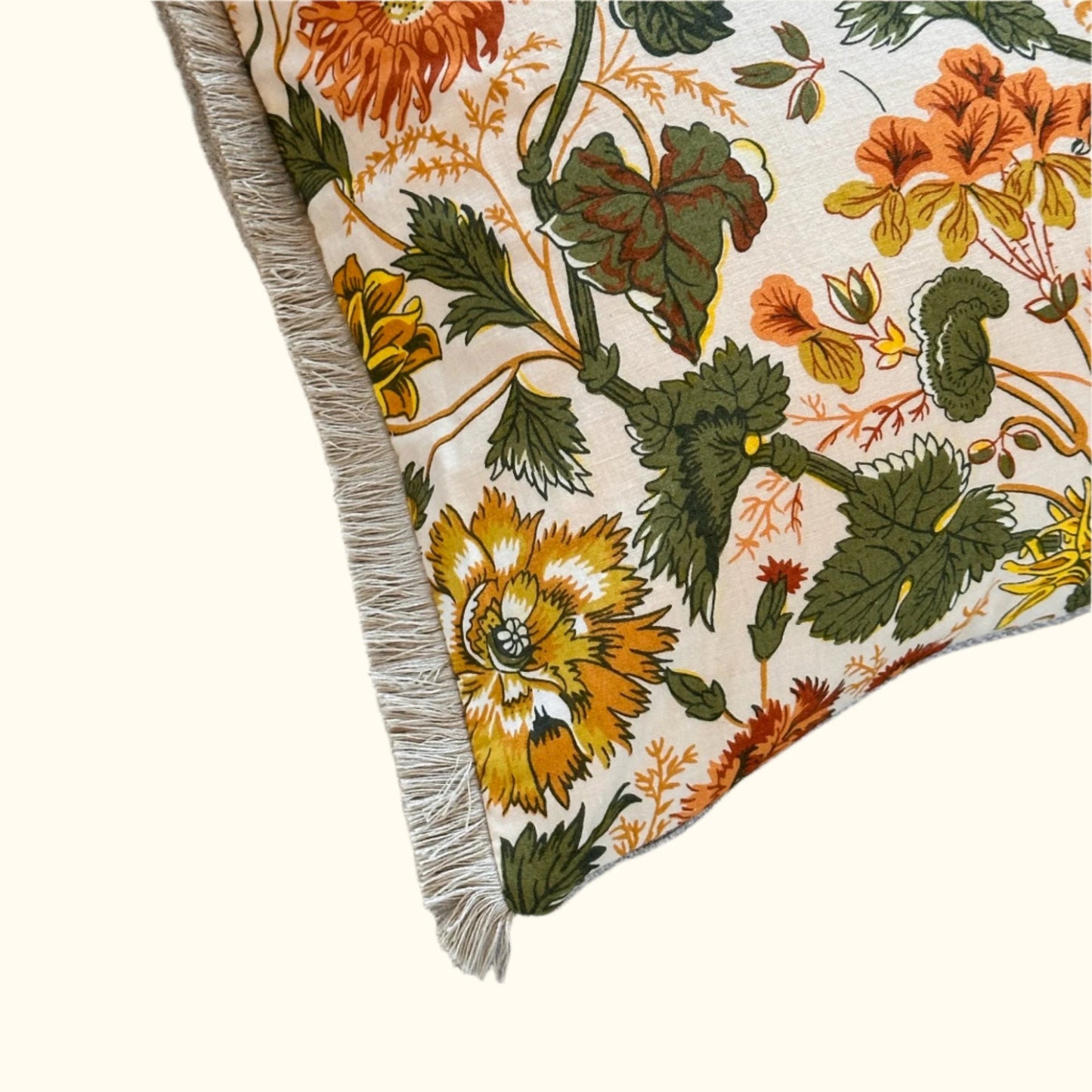1970's Floral Print Pillow - 16x24 - USA - 2792b