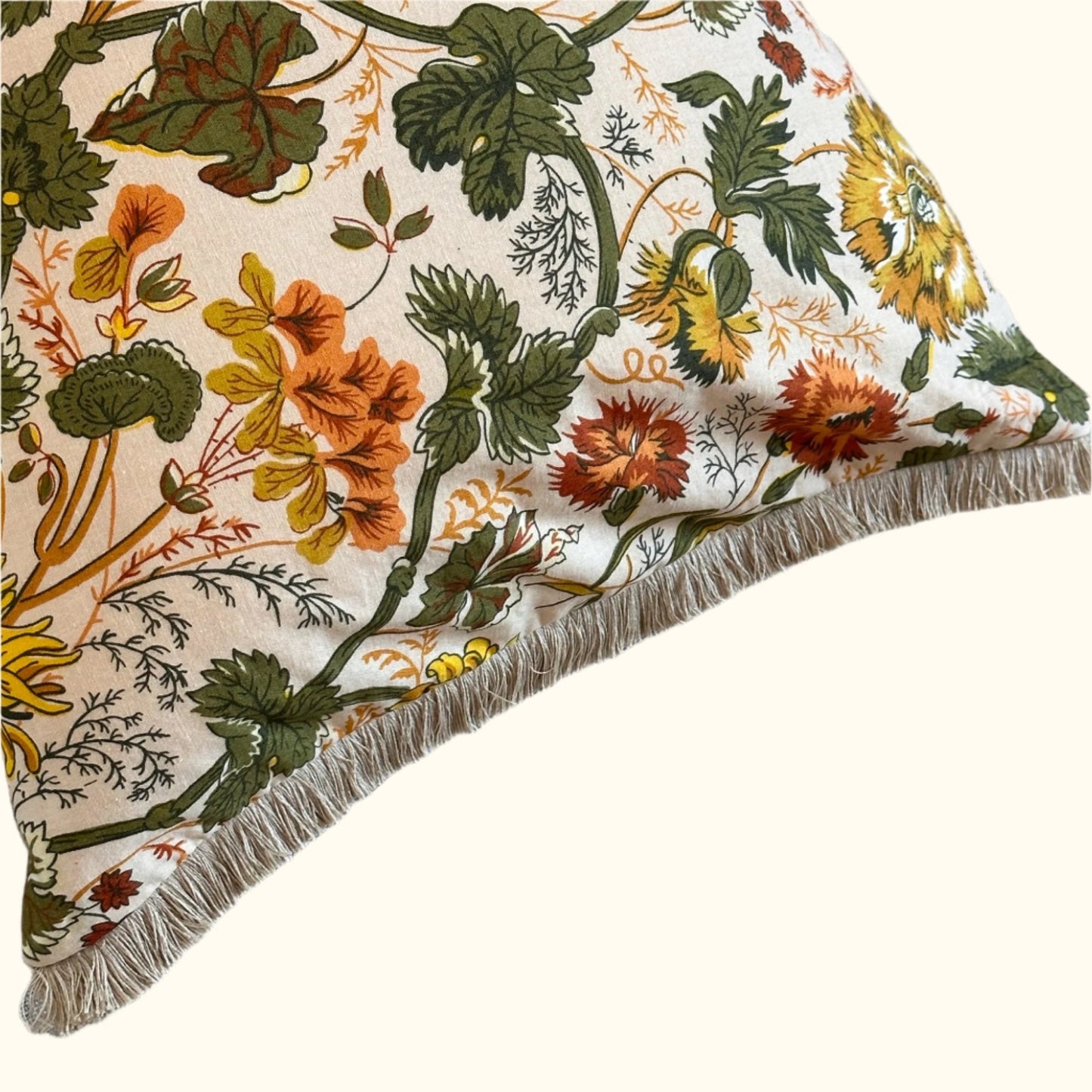 1970's Floral Print Pillow - 16x24 - USA - 2792b