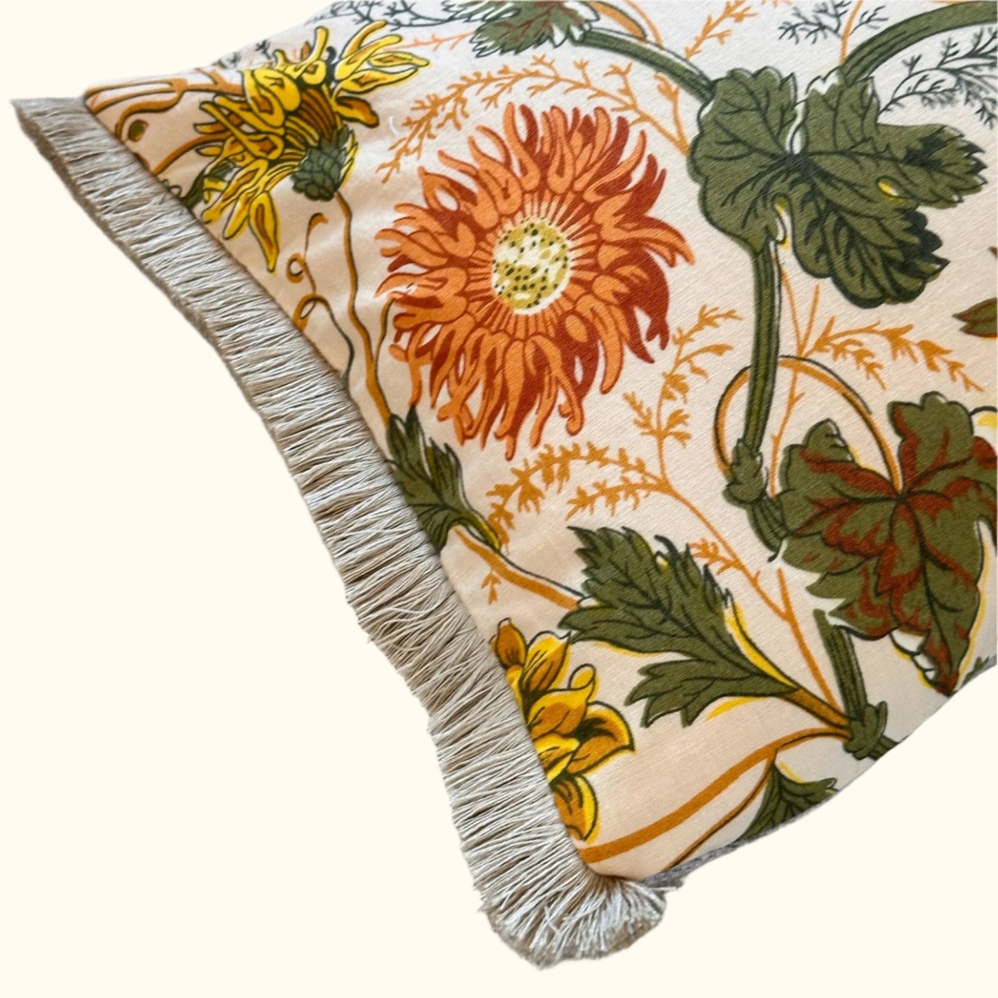 1970's Floral Print Pillow - 11x17 - USA - 2792f