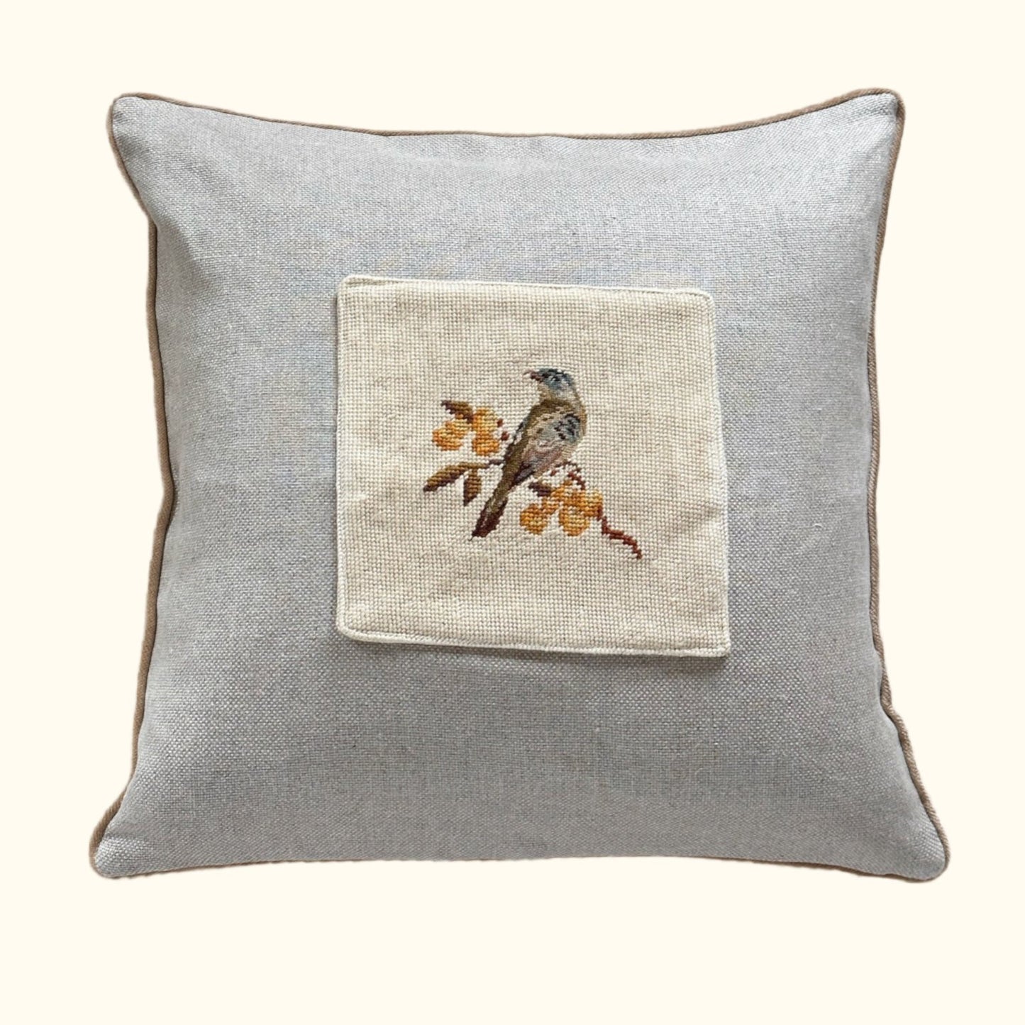 Vintage Needlepoint Pillow - 20x20 - USA - 281a