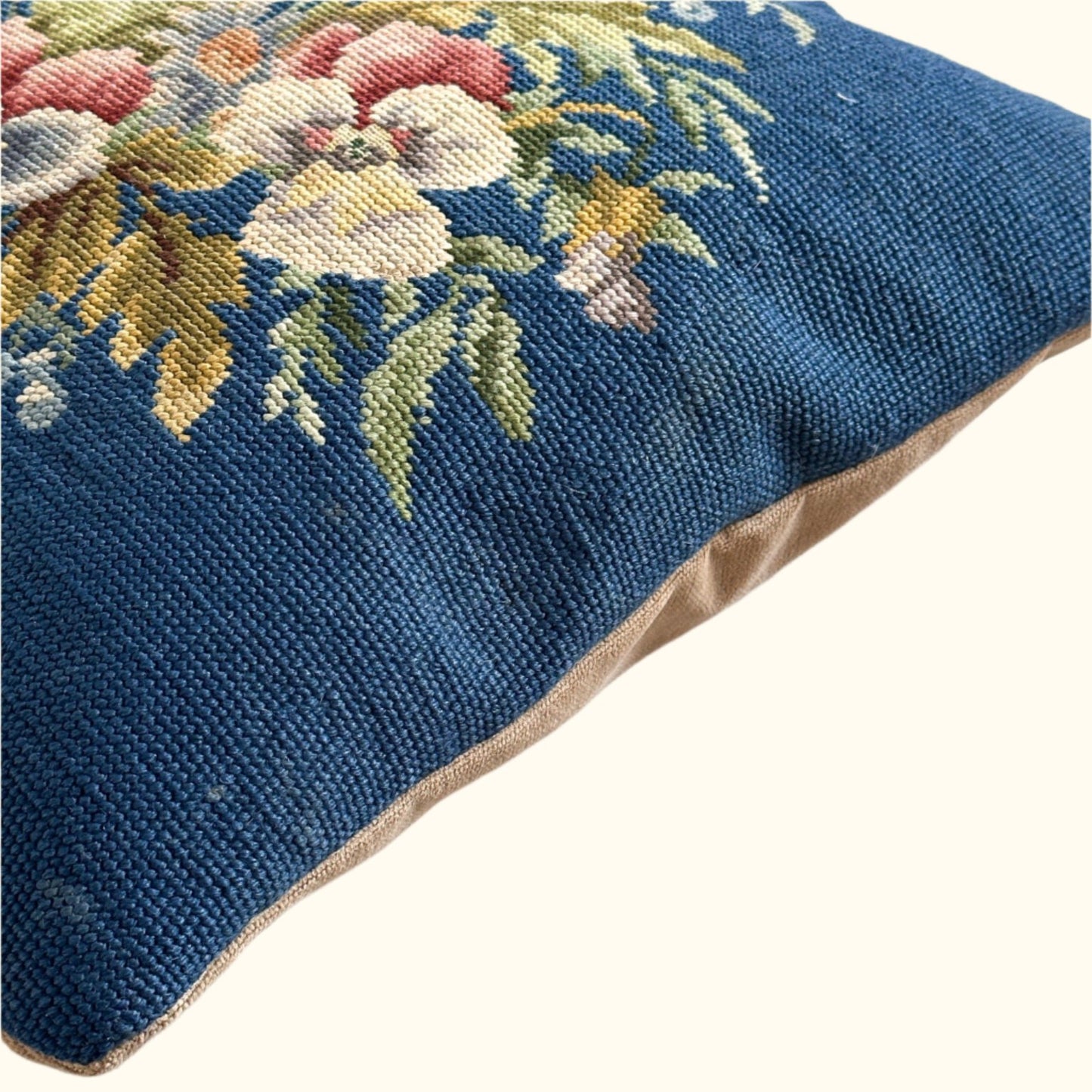 Vintage Needlepoint Pillow - 16x16 - USA - 282a