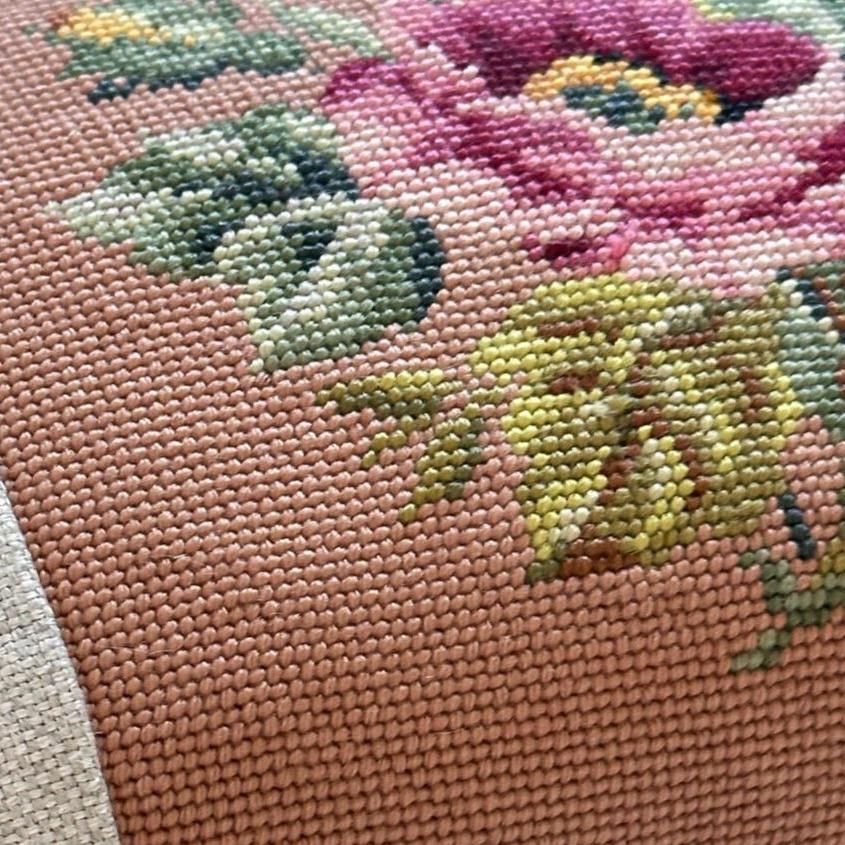 Vintage Needlepoint Pillow - 13x20 - USA - 284a