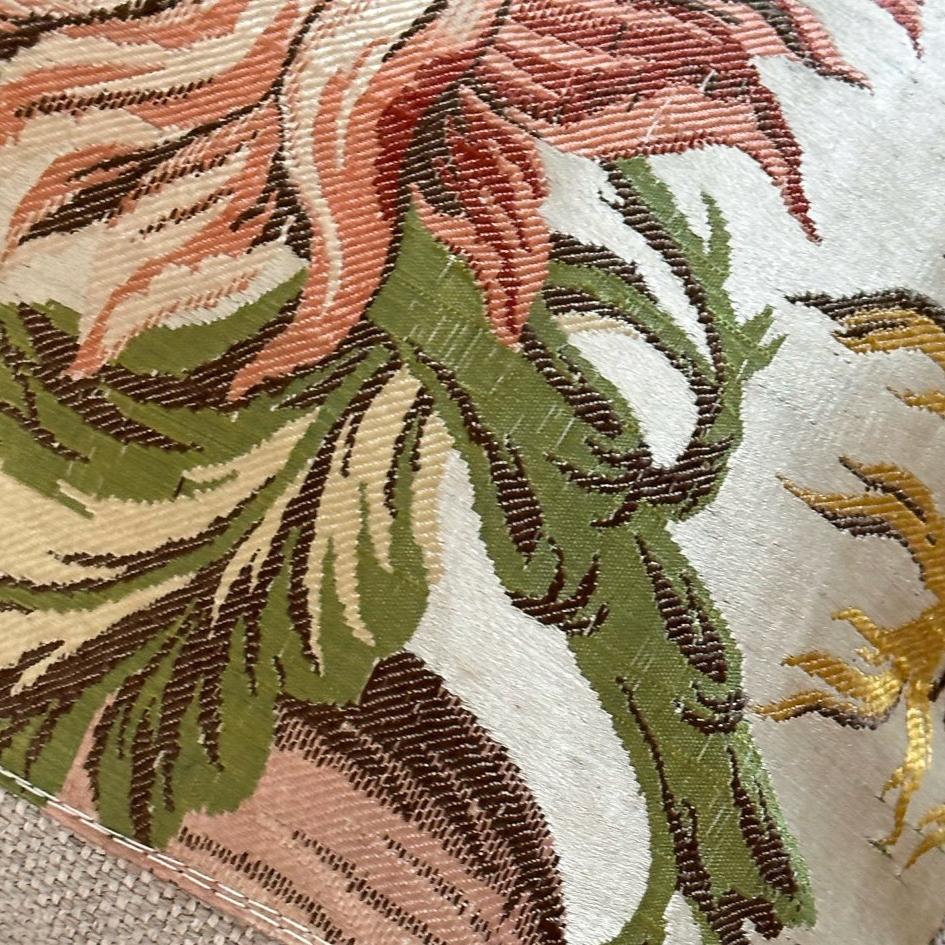 Vintage Silk Brocade Pillow - 11x17 - France - 294a
