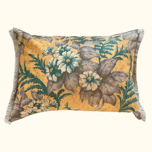 Vintage Floral Print Pillow - 16x24 - USA - 300b