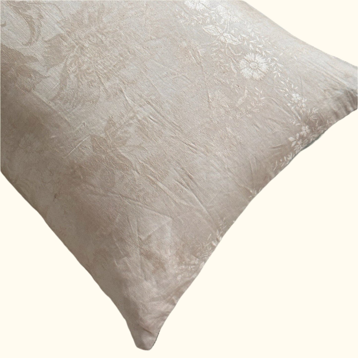 Vintage Damask Tablecloth overdyed Pillow - 16x36 - USA - 343a