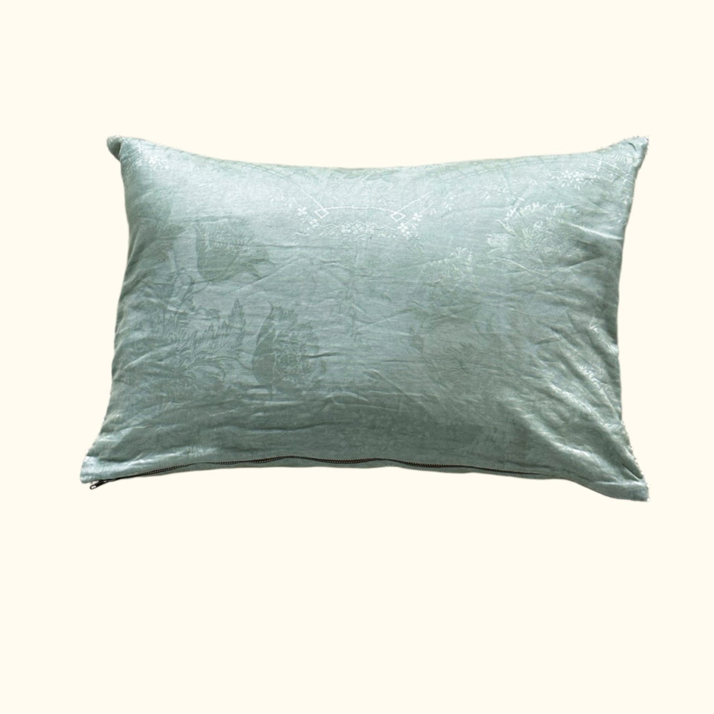 Vintage Damask Tablecloth overdyed Pillow - 16x24 - USA -344b