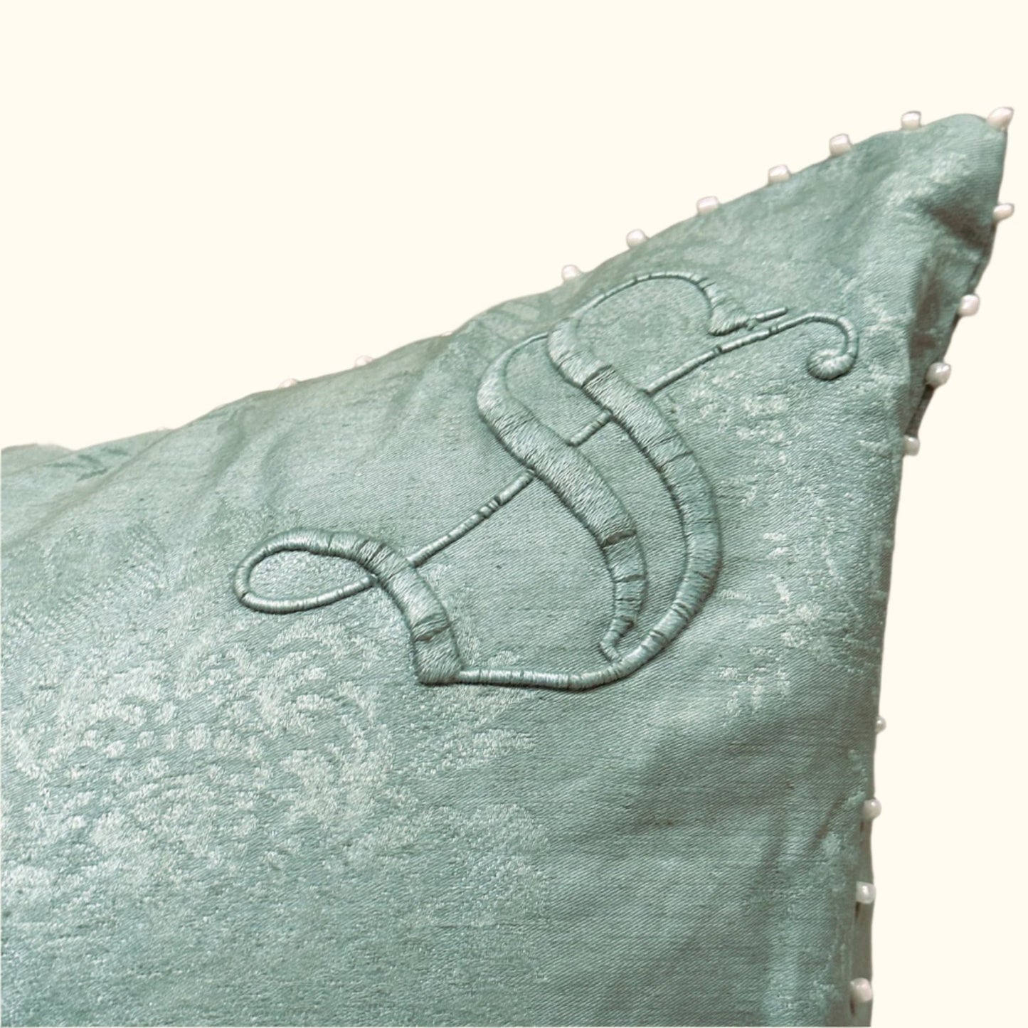 Vintage Damask Tablecloth overdyed Pillow - 20x20 - USA - 344d