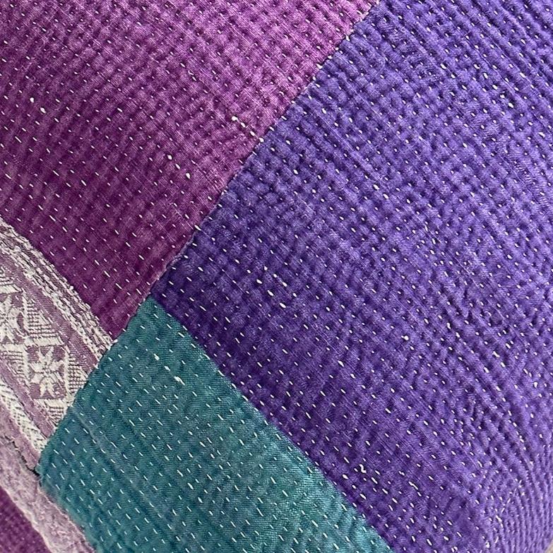 Vintage Kantha Quilt Pillow - 22x22 - India - 346b