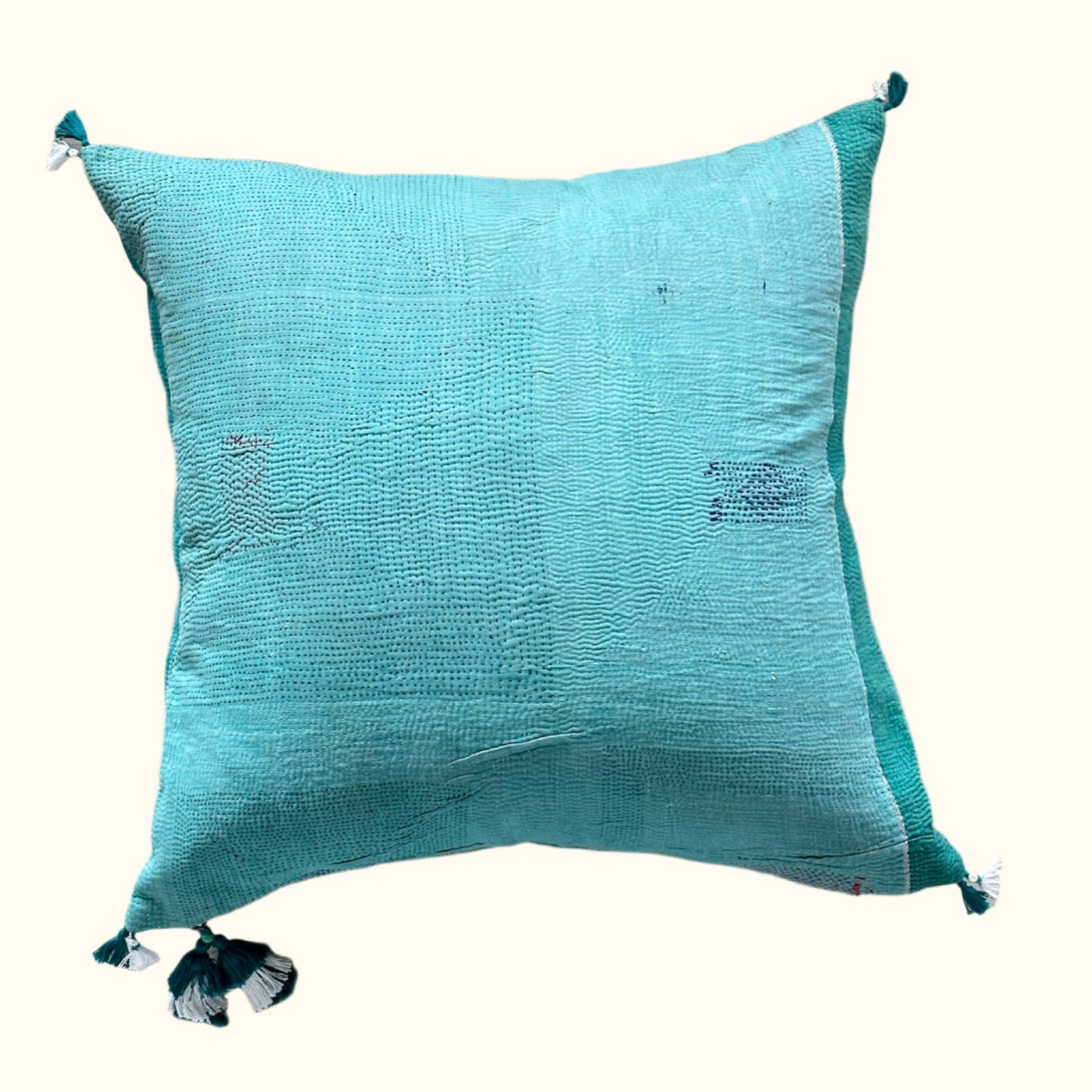 Vintage Kantha Quilt Pillow - 22x22 - India - 346c