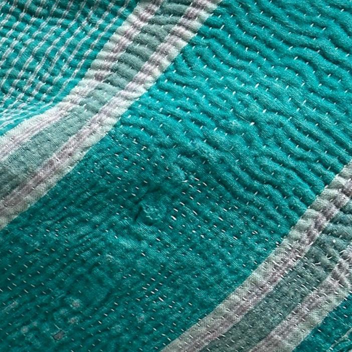 Vintage Kantha Quilt Pillow - 22x22 - India - 346c