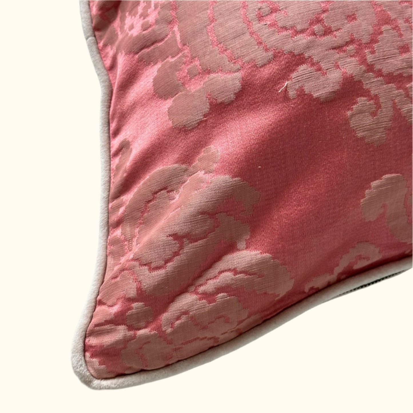 Antique Silk Damask Pillow - 20x20 - Europe - 350a