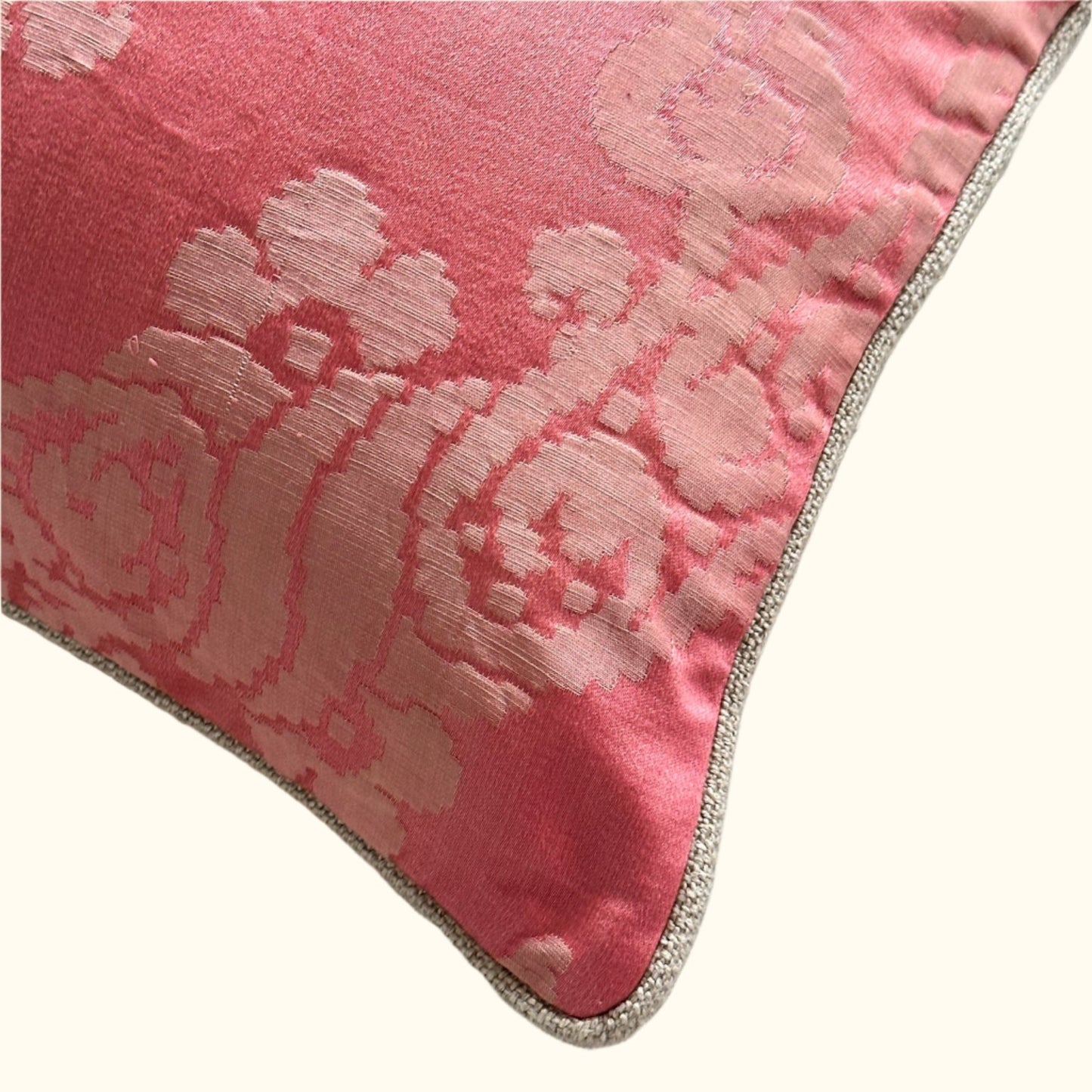 Antique Silk Damask Pillow - 13x20 - Europe - 350b