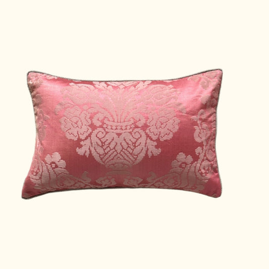 Antique Silk Damask Pillow - 13x20 - Europe - 350b