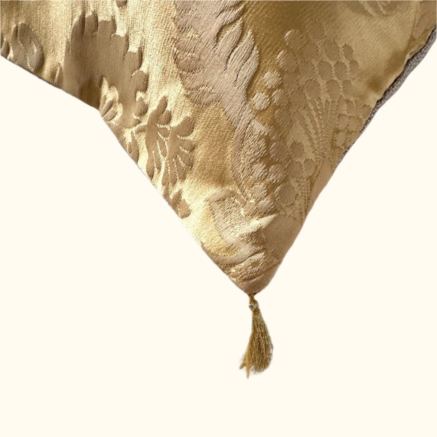 Antique Silk Damask Pillow - 13x20 - Europe - 351a