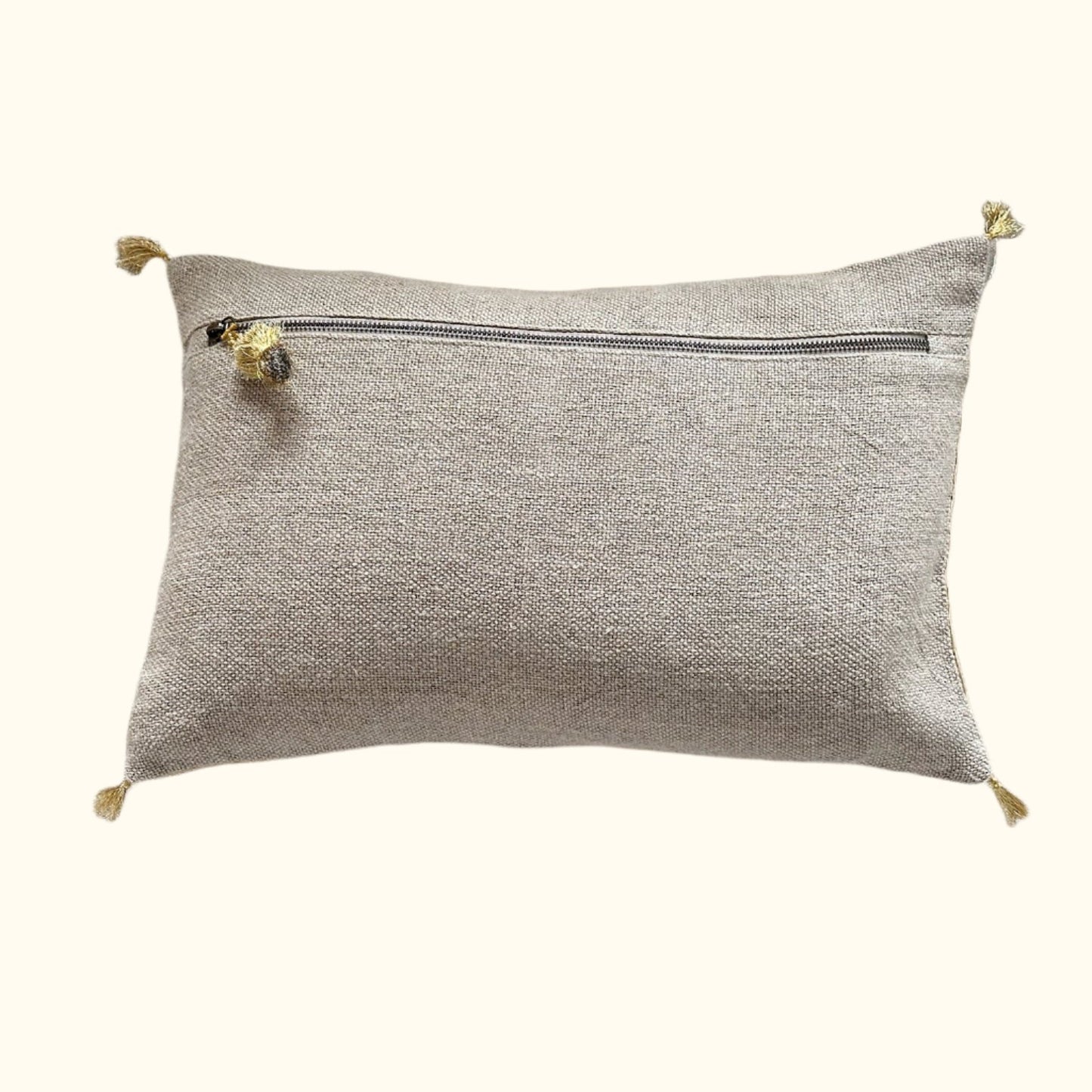 Antique Silk Damask Pillow - 11x17 - Europe - 351b