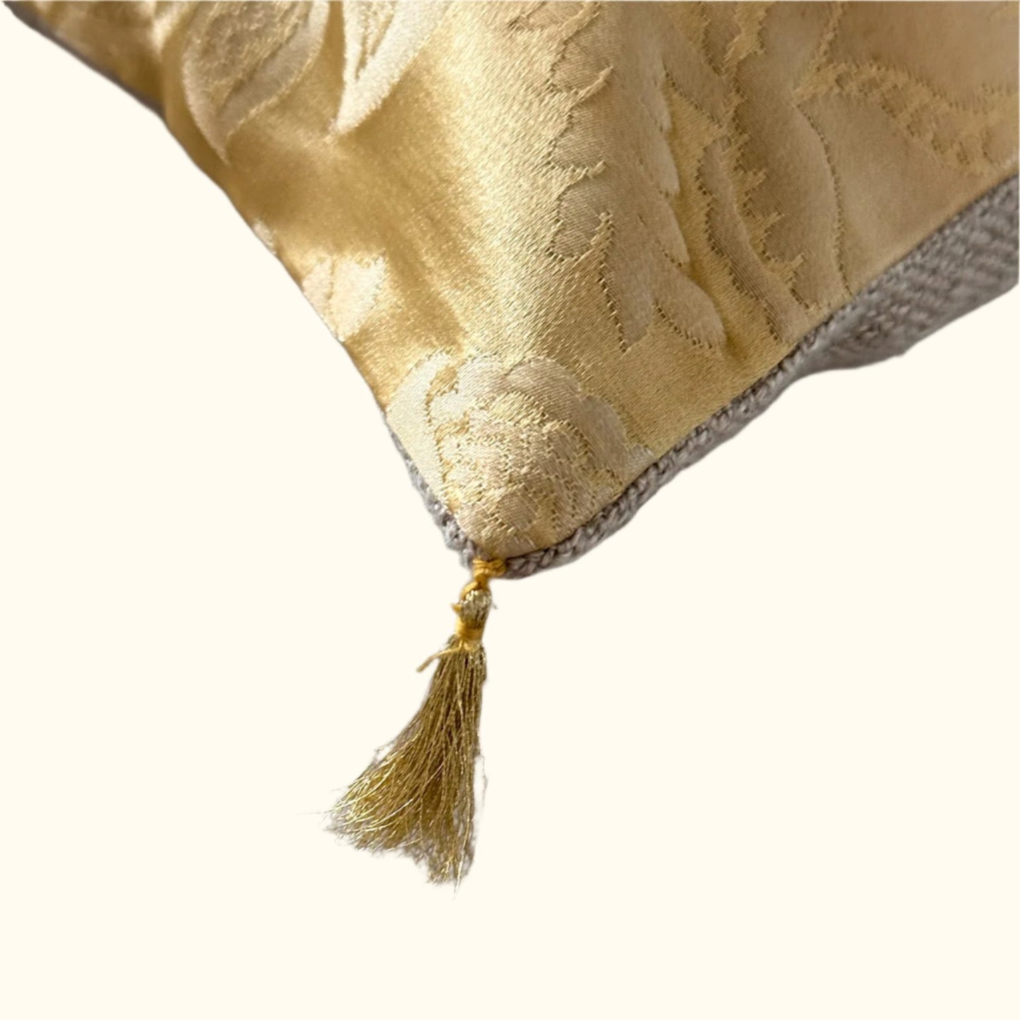 Antique Silk Damask Pillow - 11x17 - Europe - 351b