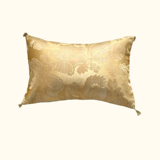 Antique Silk Damask Pillow - 11x17 - Europe - 351b