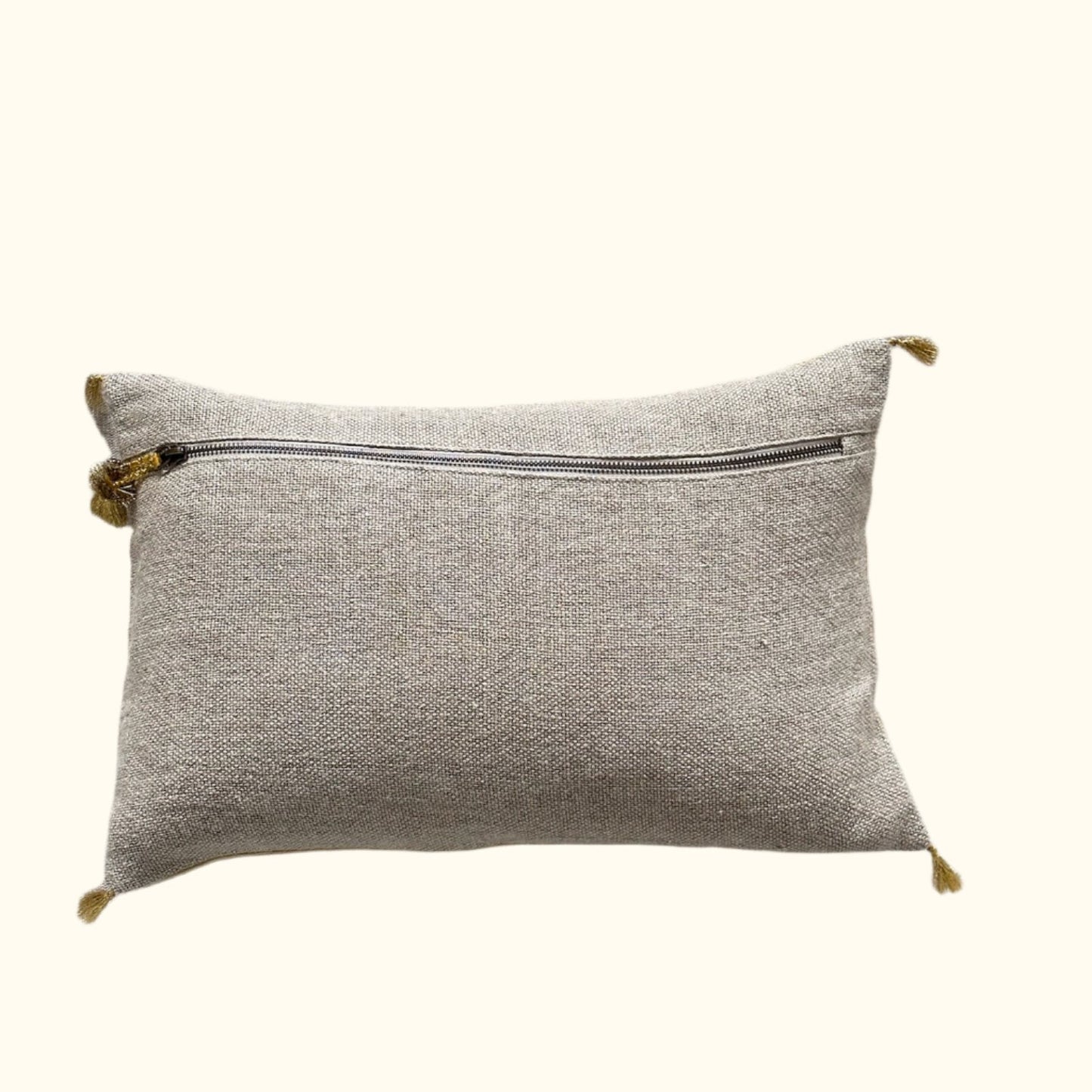 Antique Silk Damask Pillow - 11x17 - Europe - 351c