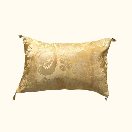Antique Silk Damask Pillow - 11x17 - Europe - 351c