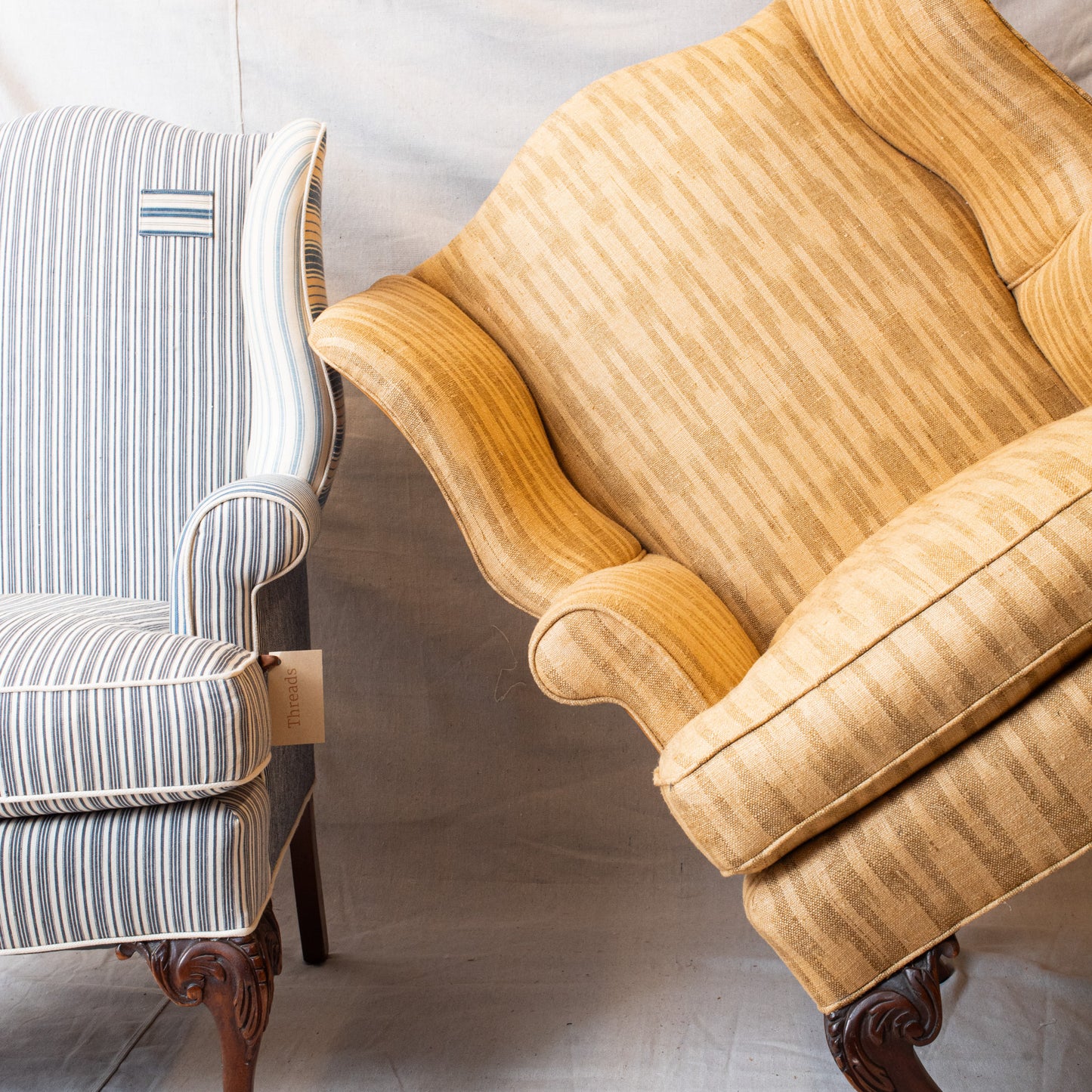 Silk Ikat Wing Chair