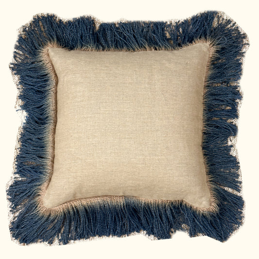 Jute Fringe Lapis-20X20-Pillow