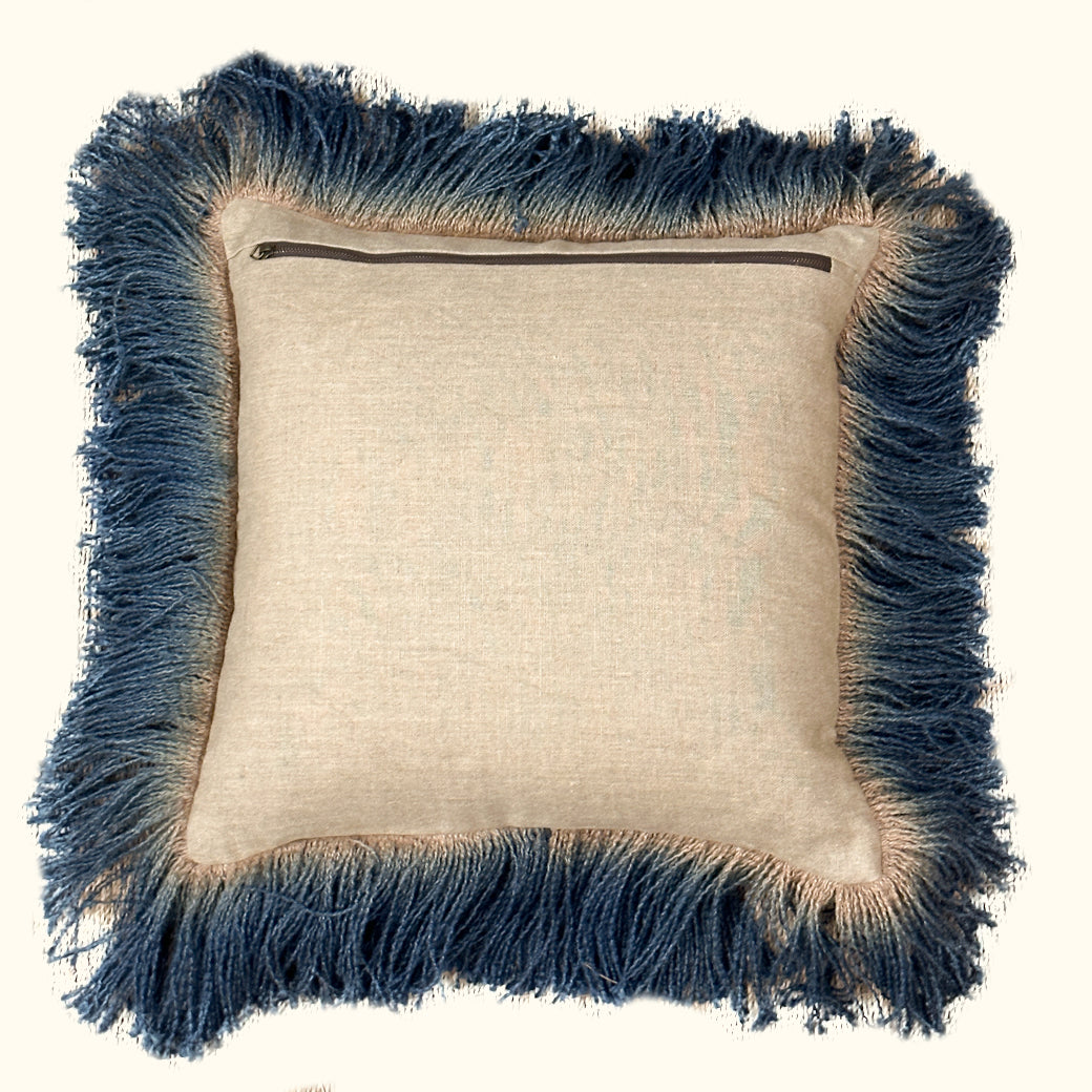 NEW-Jute Fringe Lapis-20X20-Pillow