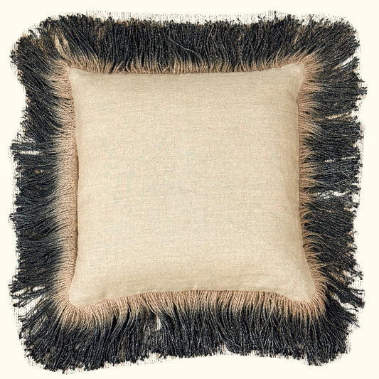 Jute Fringe Carbon-20x20-Pillow