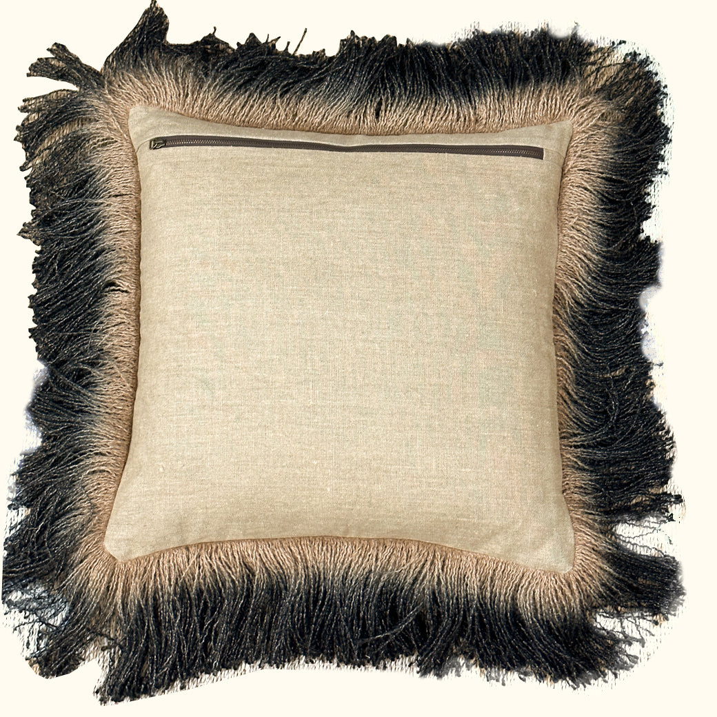 NEW-Jute Fringe Carbon-20x20-Pillow