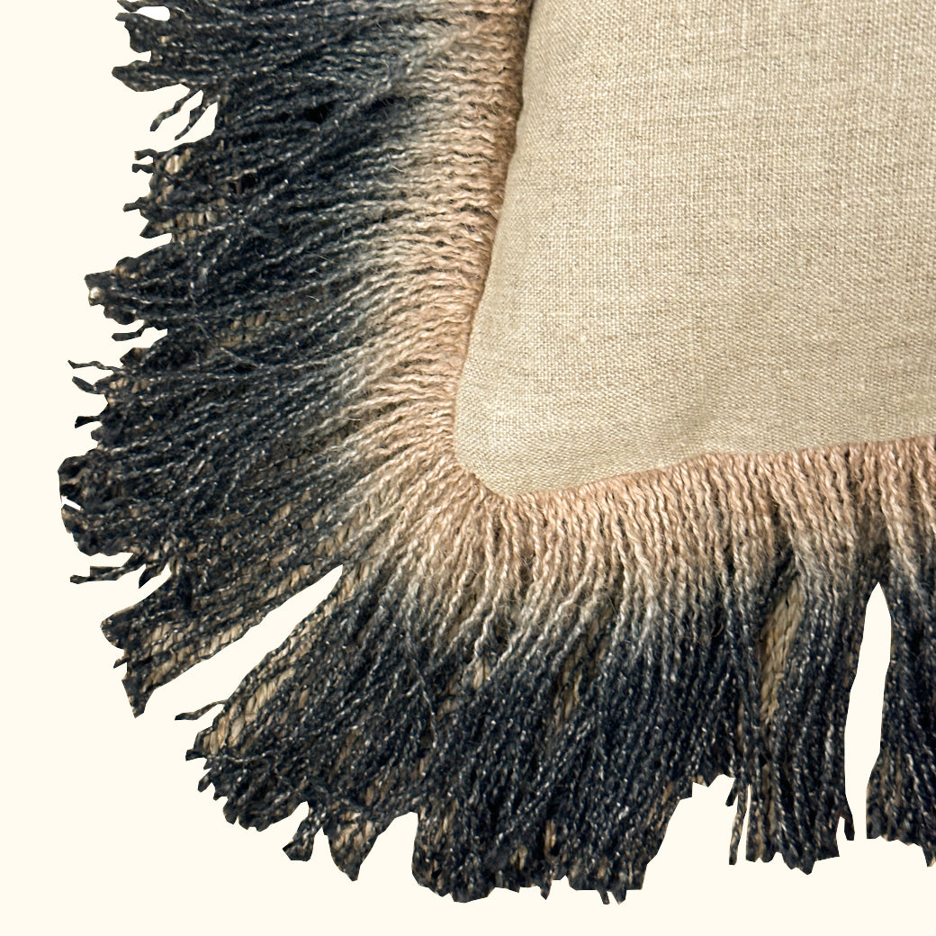 NEW-Jute Fringe Carbon-20x20-Pillow