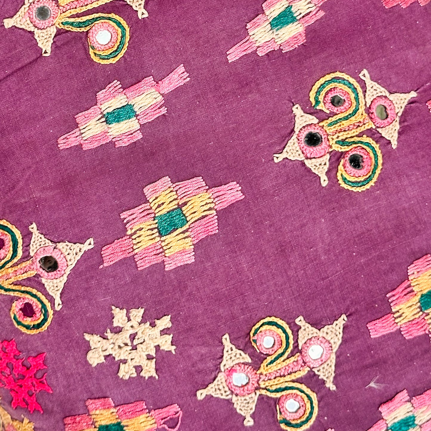 Vintage Banjara Embroidered Pillow - 16" x 36" - India - 318c