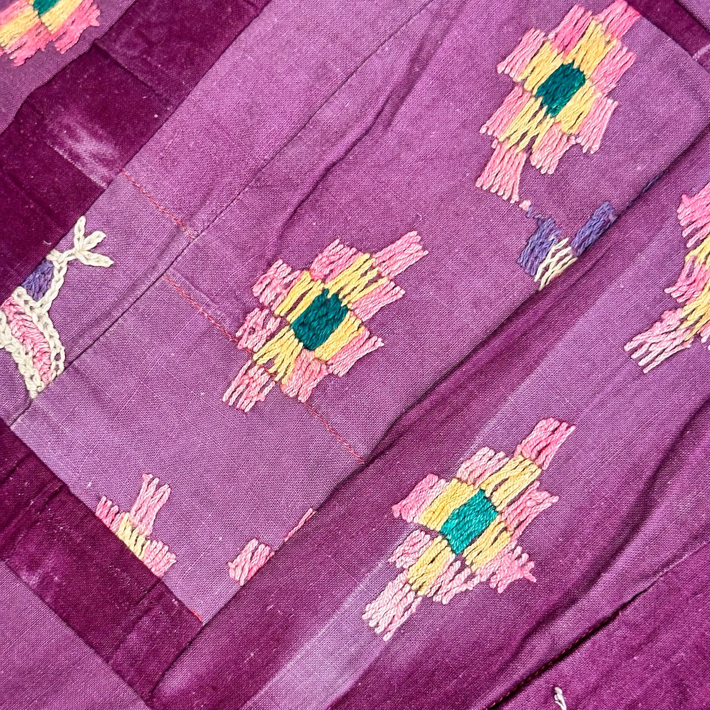 Vintage Banjara Embroidery - 24" x 24" - India - 318e