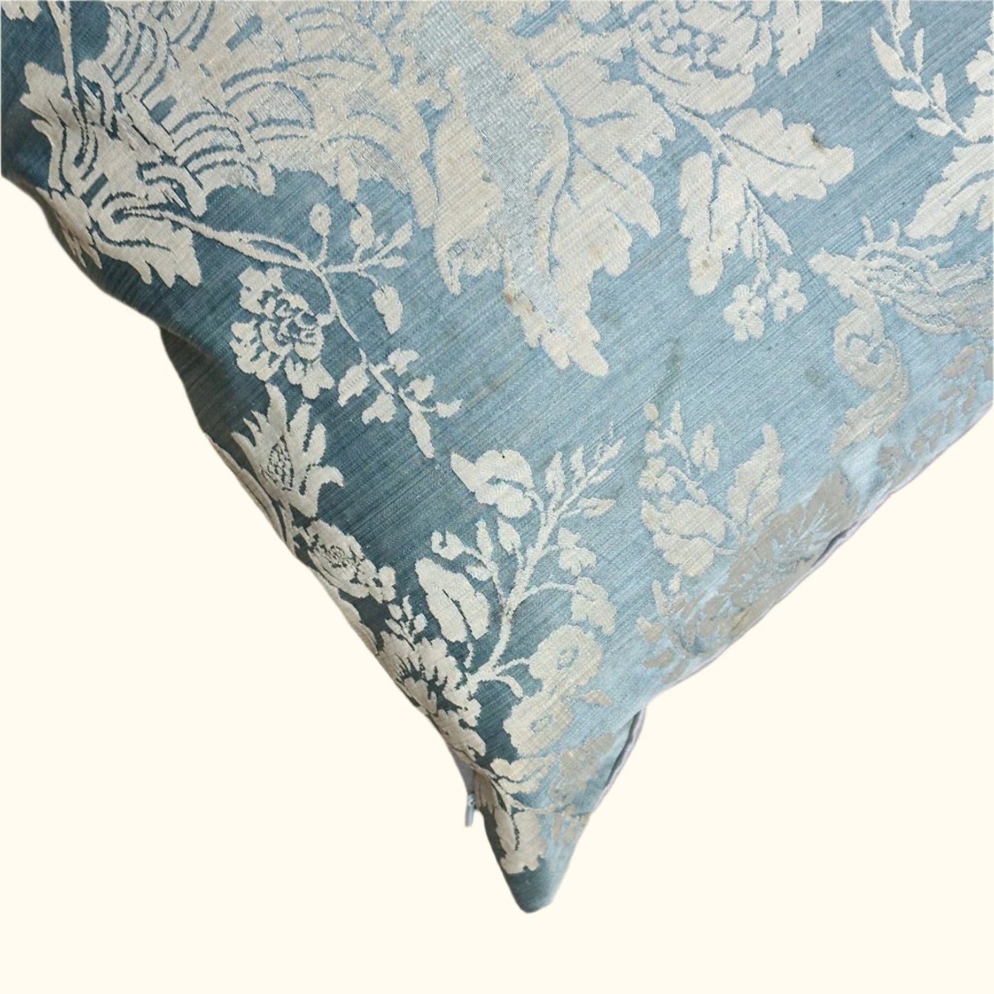 Antique Silk Damask Pillow - 20" x 20" - 323a