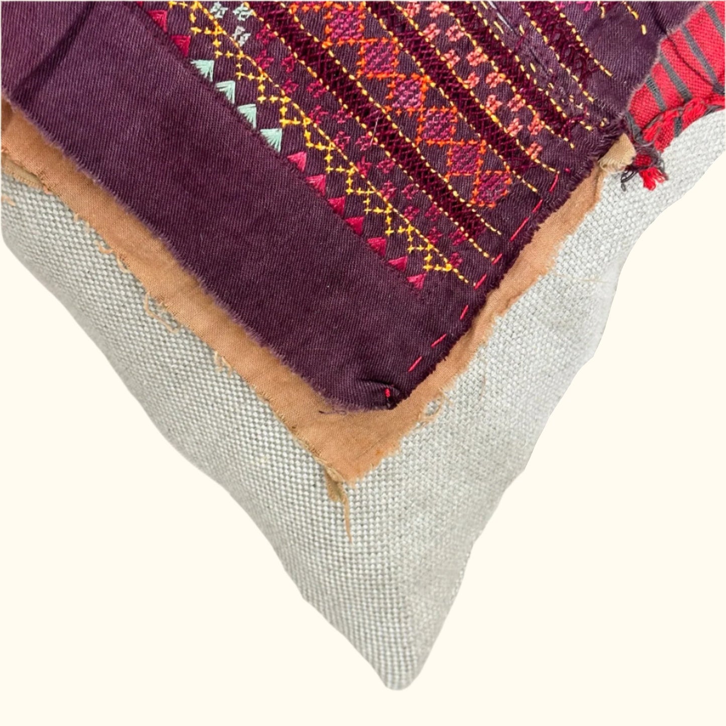 Vintage Hand Embroidered Pillow - 16" x 36" - Afghanistan - 338a