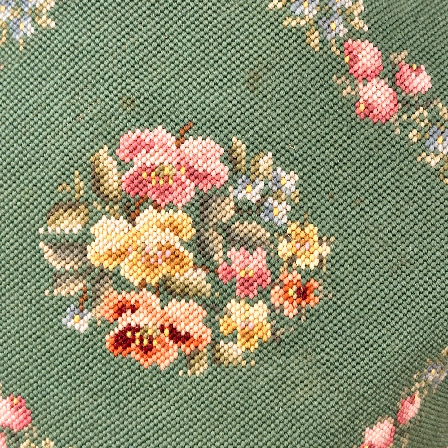 Vintage Needlepoint Pillow - 16" x 16" - 360a